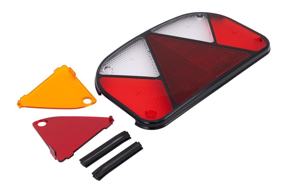 ASPÖCK Multipoint II Lichtscheibe Ersatzglas Universal 240 x 140 mm 6 Funktionen Links Rechts Anhänger E9 für Anhänger passend