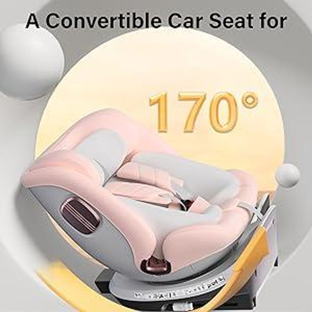 DEWINNER Kindersitz 360°Drehbar, Kinderautositz I-Size, Gruppe 0+/1/2/3 für Autos mit ISOFIX, Reboarder ab Geburt -12 Jahre (40-150 cm), 0-36 kg