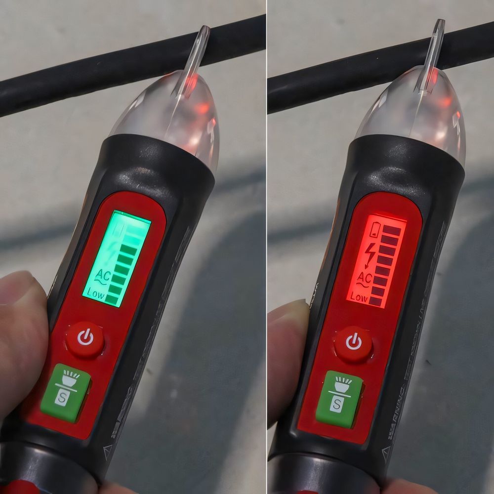 Berührungsloser Spannungsprüfer, Multimeter, LED-Anzeige, AC DC Spannungsmesser, Automatiktaschenlampe, Dectetor, Sensor 12-1000V Retoo
