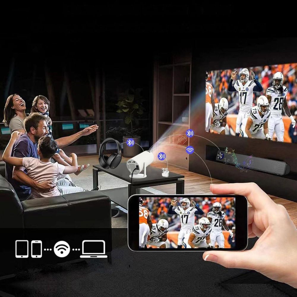 Tragbarer Mini-Projektor - Android 13 - WiFi - Drehbarer Projektor - Full HD 4K - Bluetooth - Autokeystone 4d - Zenwire R1