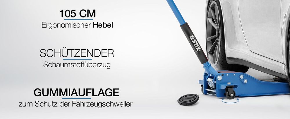 Hydraulischer Rangierwagenheber PLN-01 3T 75–505mm Doppelkolben Wagenheber