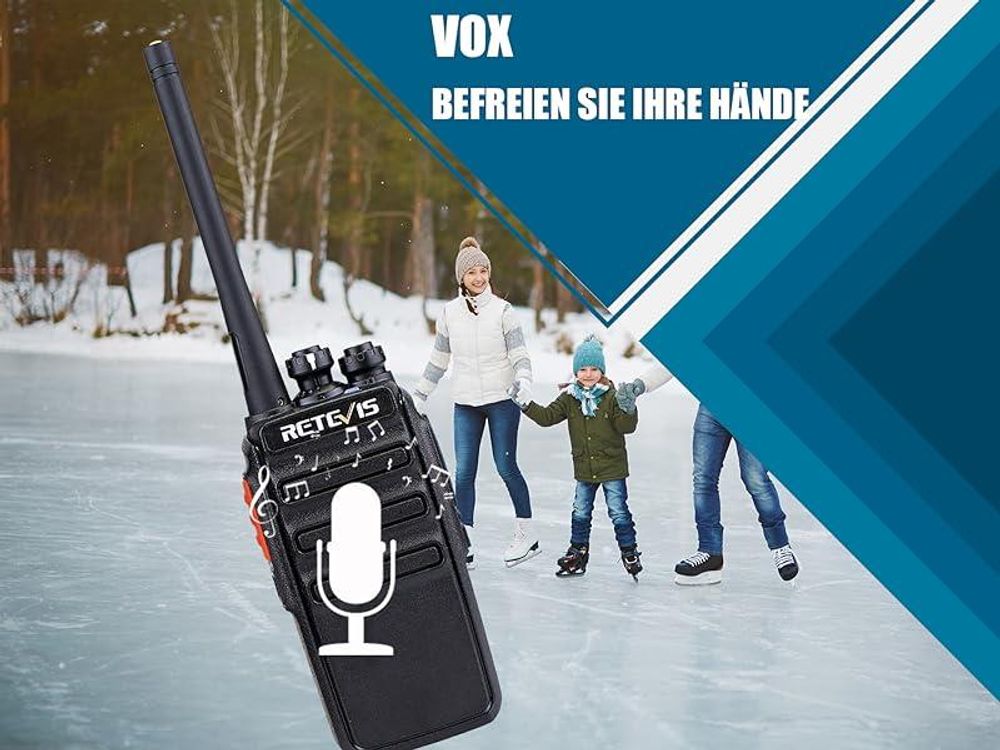 Retevis RT24 Funkgerät, PMR446 Funkgeräte Set, 16 Kanäle CTCSS/DCS VOX, Walkie Talkie mit Headset, Walkie-Talkie für Hotel Familienaktivitäten Schule