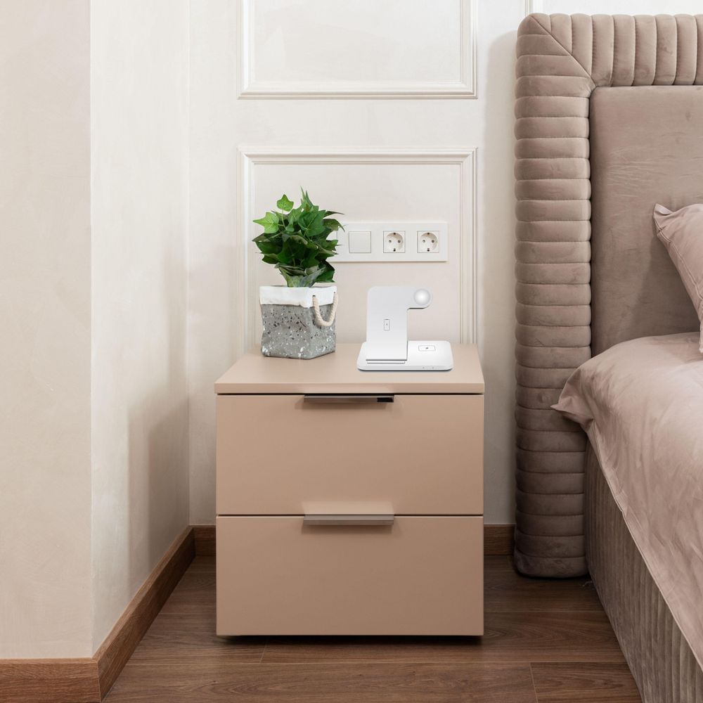 CHEROY 3 in 1 Ladestation - 15 W Qi Kabelloses Ladegerät - Für Samsung Smartphones, Galaxy Watch, Galaxy Buds - Weiß