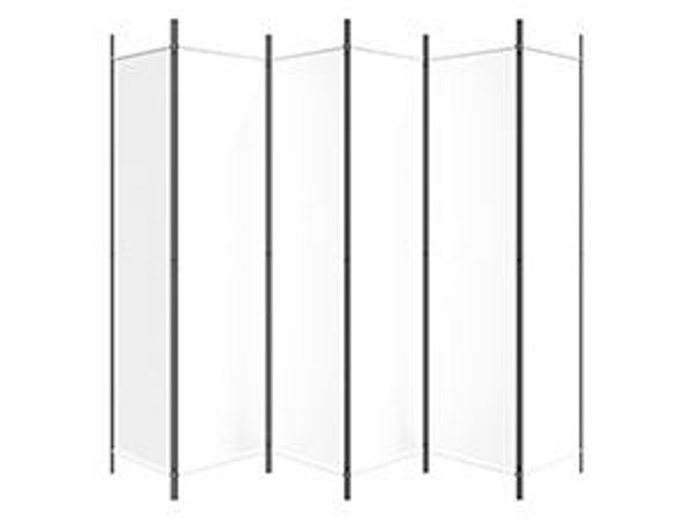vidaXL Paravento a 6 pannelli, bianco, 300x200 cm, in tessuto