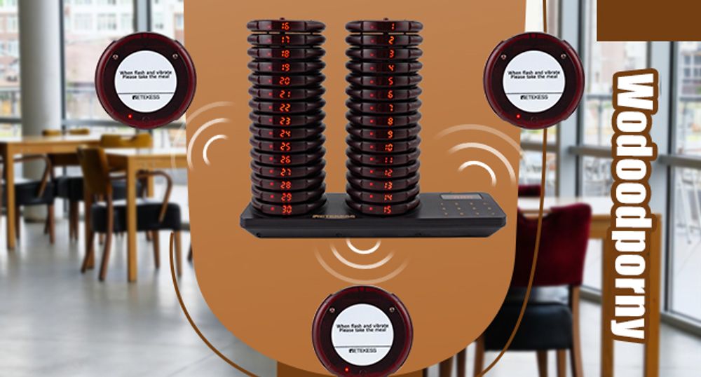 Retekess Restauracja Pager,20 Pagerów,400M,ładowarka ze stali nierdzewnej,wodoodporny, Bezprzewodowy System Przywoławczy dla Gastro Miasto i hotelarst