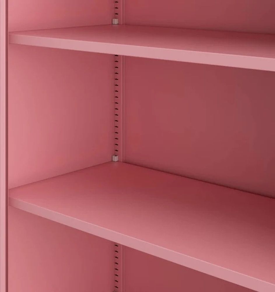 Aktenschrank Büroschrank Metallschrank Stahlschrank Werkzeugschrank Stahlblech Pulverbeschichtet Flügeltürschrank Abschließbar 195 cm x 90 cm x 40 cm Farbe: Rosa