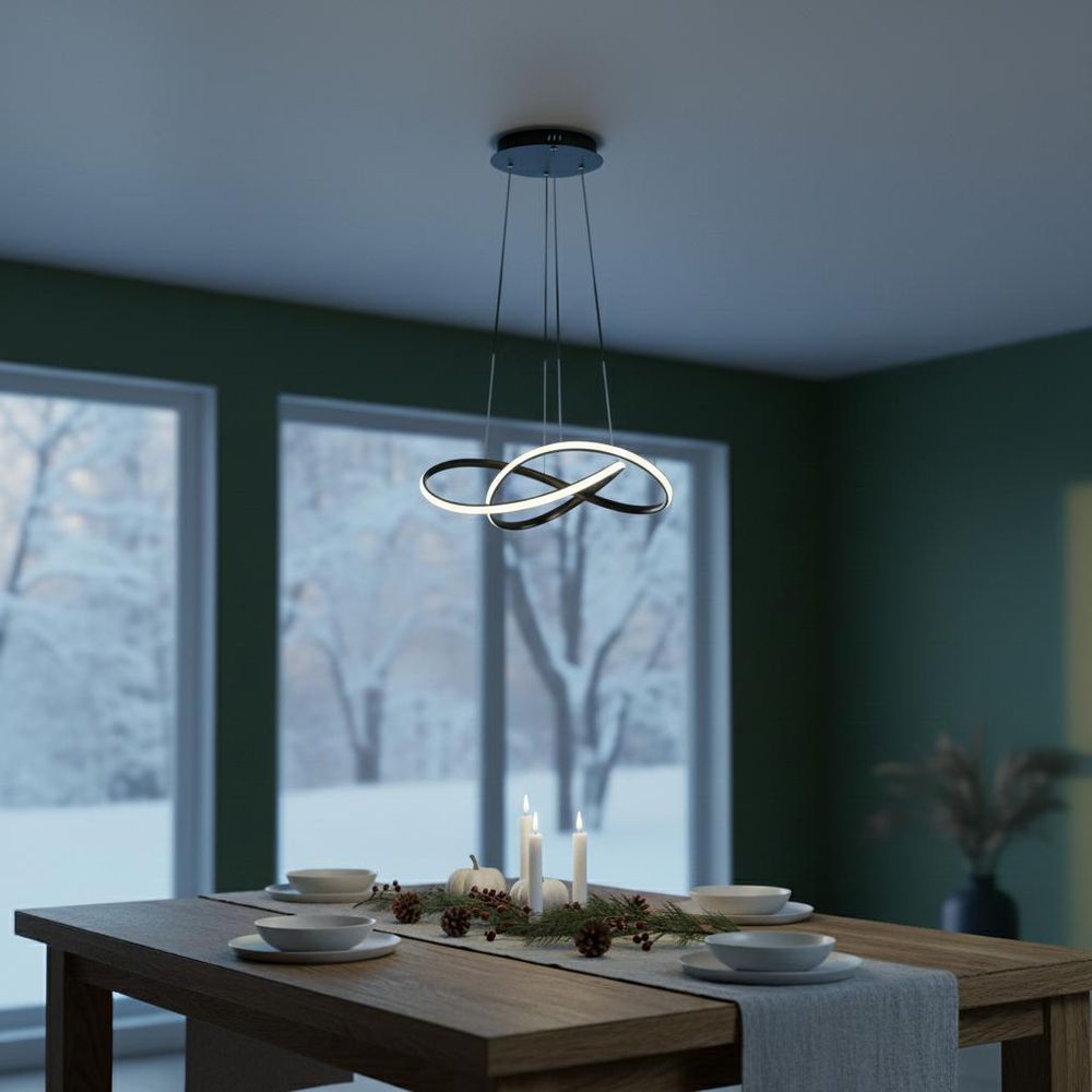 MasterLED Pendelleuchte – 50cm – Schwarz – stilvolle hängelampe für Esszimmer & Wohnzimmer – Tavi