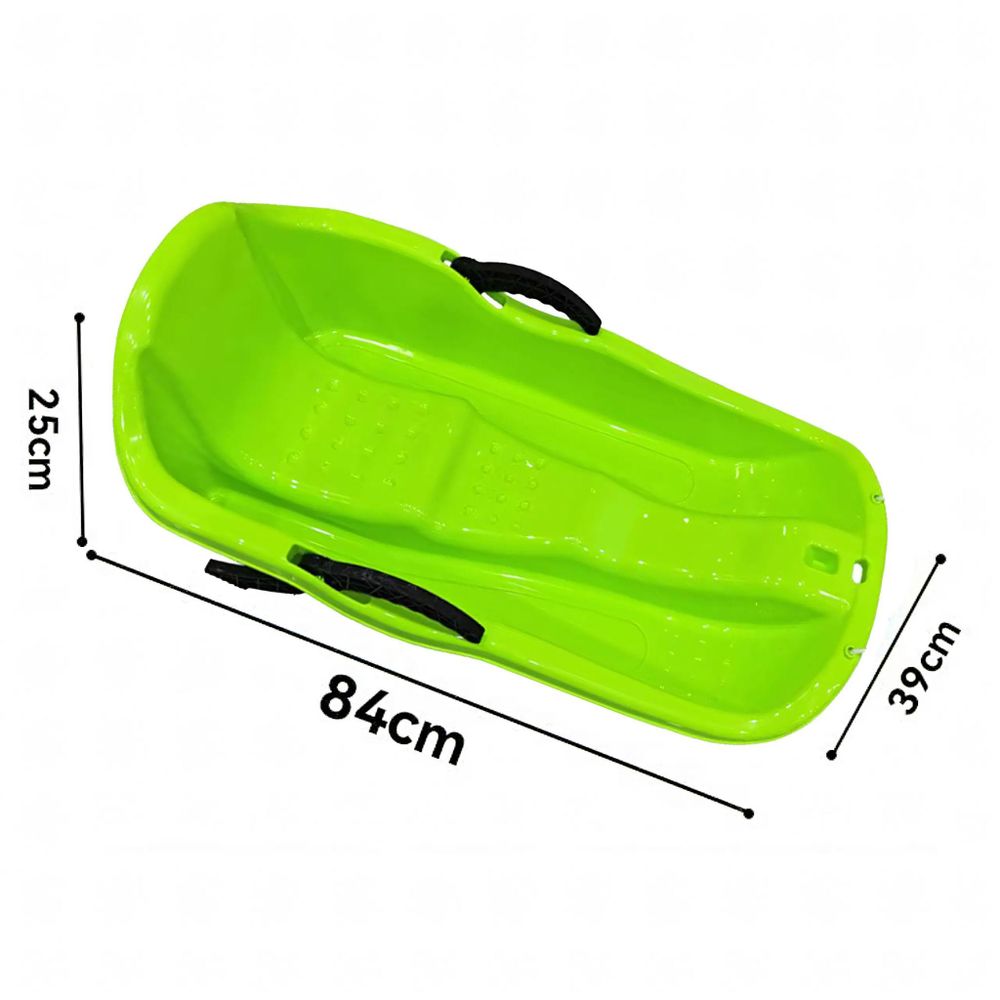 Kinderschlitten mit Bremsen & Zugseil – robuster Kunststoff, rutschfester Sitz, leicht & frostsicher – 84×39×25 cm, Grün