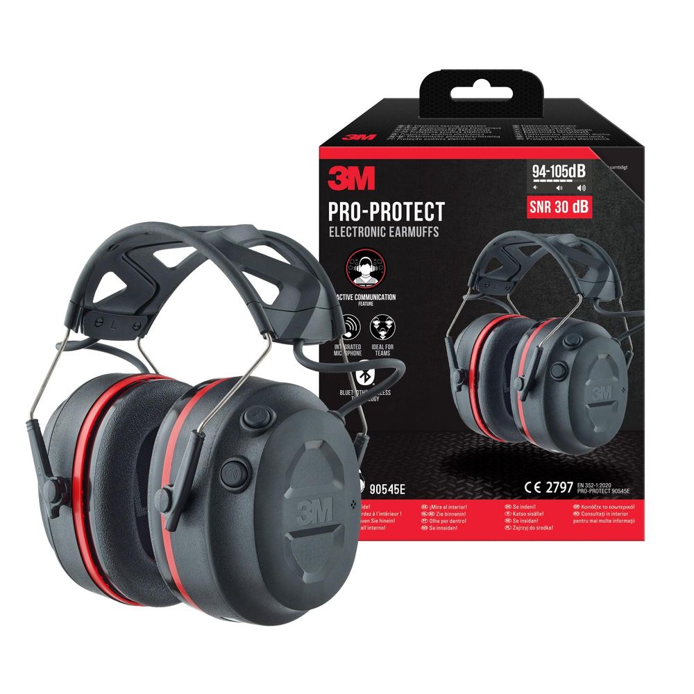 3M™ Pro-Protect Bluetooth Kapselgehörschutz SNR 30 dB, Schwarz, Kabellos