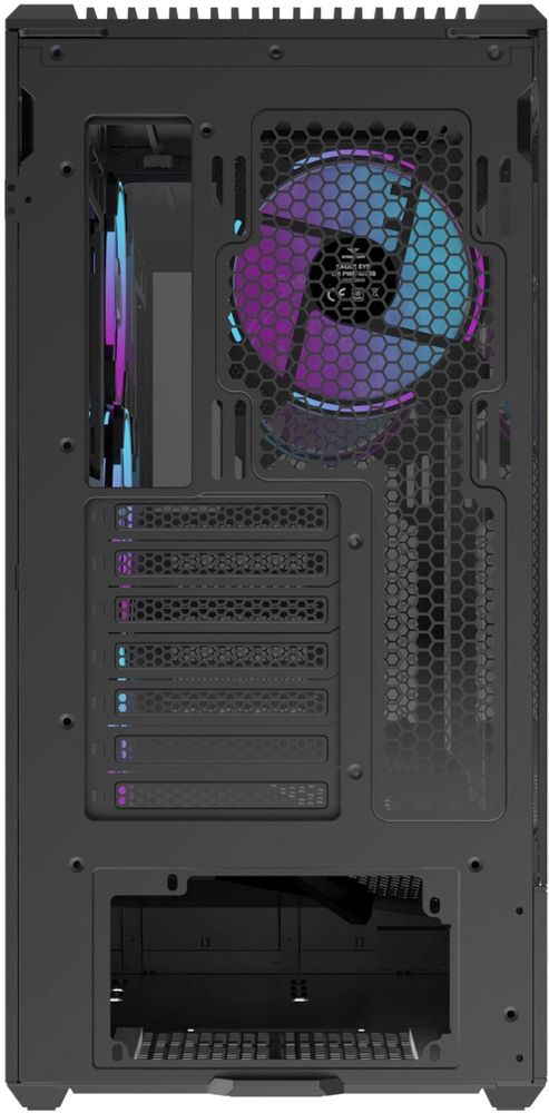 PREYON Nest Seaview Gaming PC Gehäuse ATX ARGB - Gehärtetes Glas Panorama-Design USB-C 360 mm AIO Wasserkühlung Effiziente Kühlung Schwarz Premium