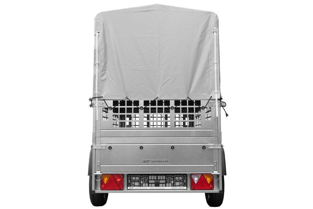 Kippanhänger Garden Trailer 200 KIPP 200x106 cm 750 kg mit Laubgitteraufsatz, Hochplane, Hochspriegel und Stützrad