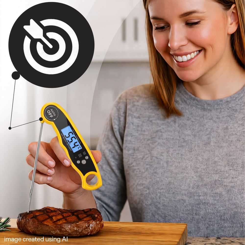 Digitales Küchenthermometer Braten BBQ Koch Thermometer Haushaltsthermometer Küche Universales Kochthermometer Fleischthermometer Fleisch Ofen Retoo
