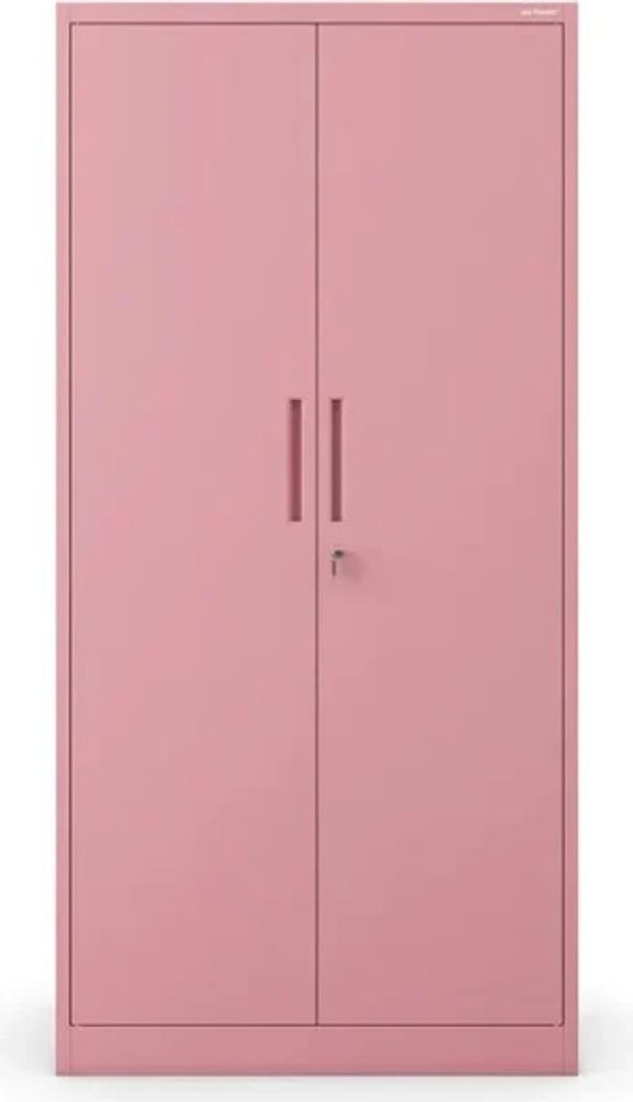 Büroschrank C001 Aktenschrank Lagerschrank Mehrzweckschrank Metallschrank 4 Fachböden Pulverbeschichtung Stahlblech 185 cm x 90 cm x 40 cm, Farbe: Rosa