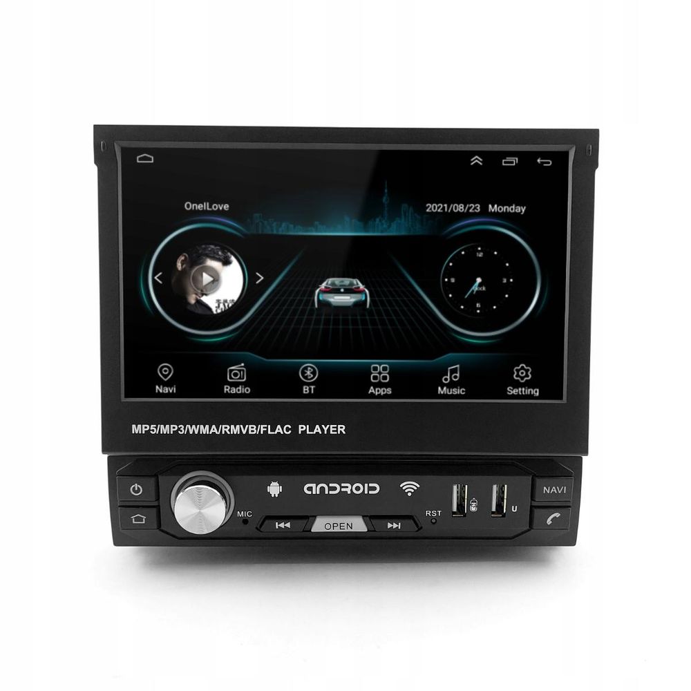 Radio Samochodowe 1DIN 7" GPS Android 2/32 GB Wysuwany Ekran Kamera WiFi