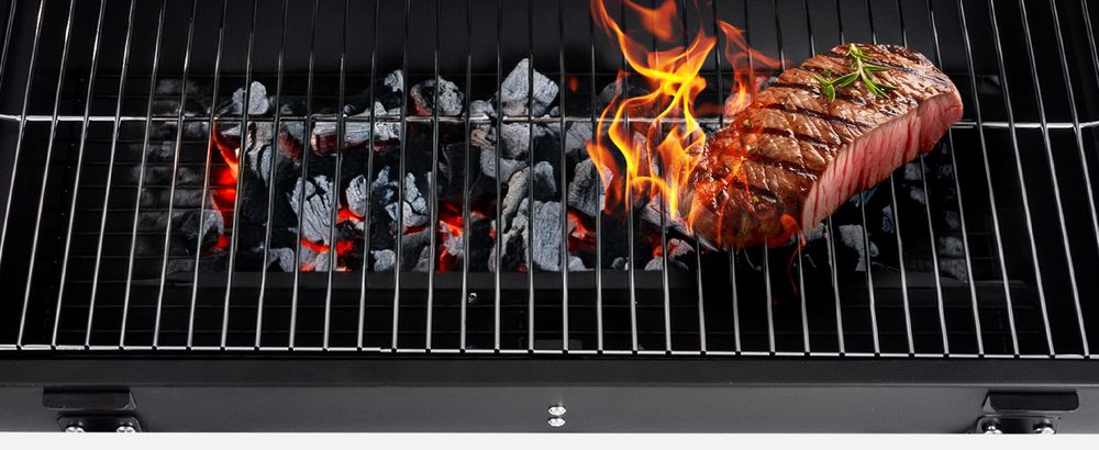 Grill węglowy ogrodowy LEHMANN NEVADA z pokrywą zamykany stołowy przenośny beczka BBQ