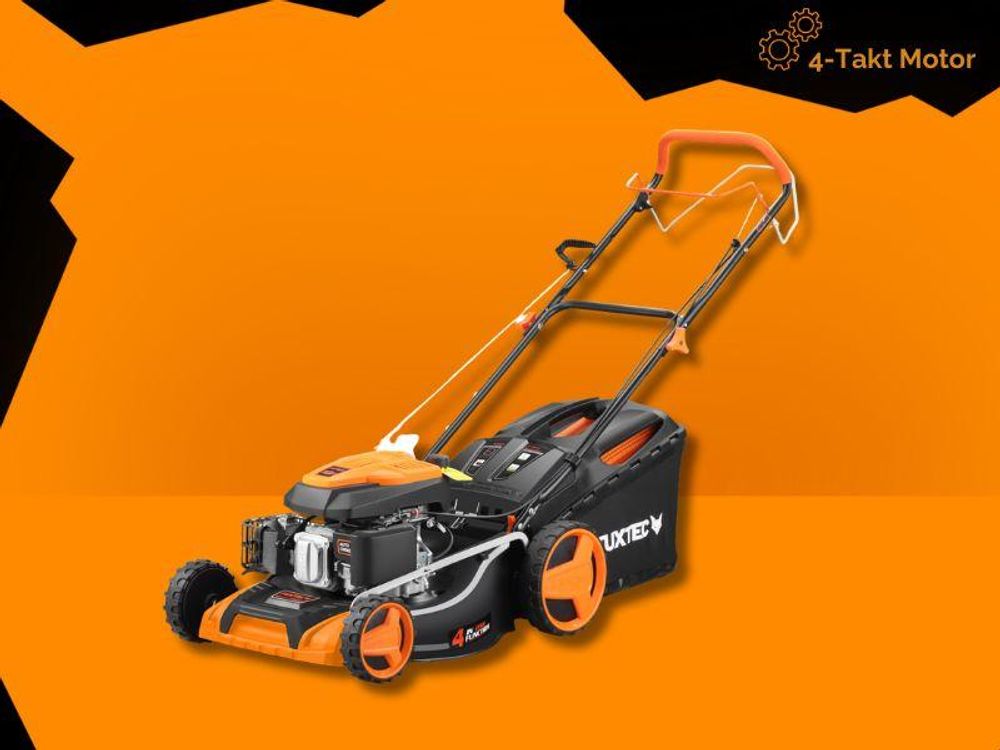 FUXTEC 4in1 Benzin Rasenmäher RM5196 - 196ccm | 51cm | Selbstantrieb | 6PS | Heckauswurf | 60L | Seilzug-Start | 40Kg | Mulchfunktion | 4-takt | 800ml
