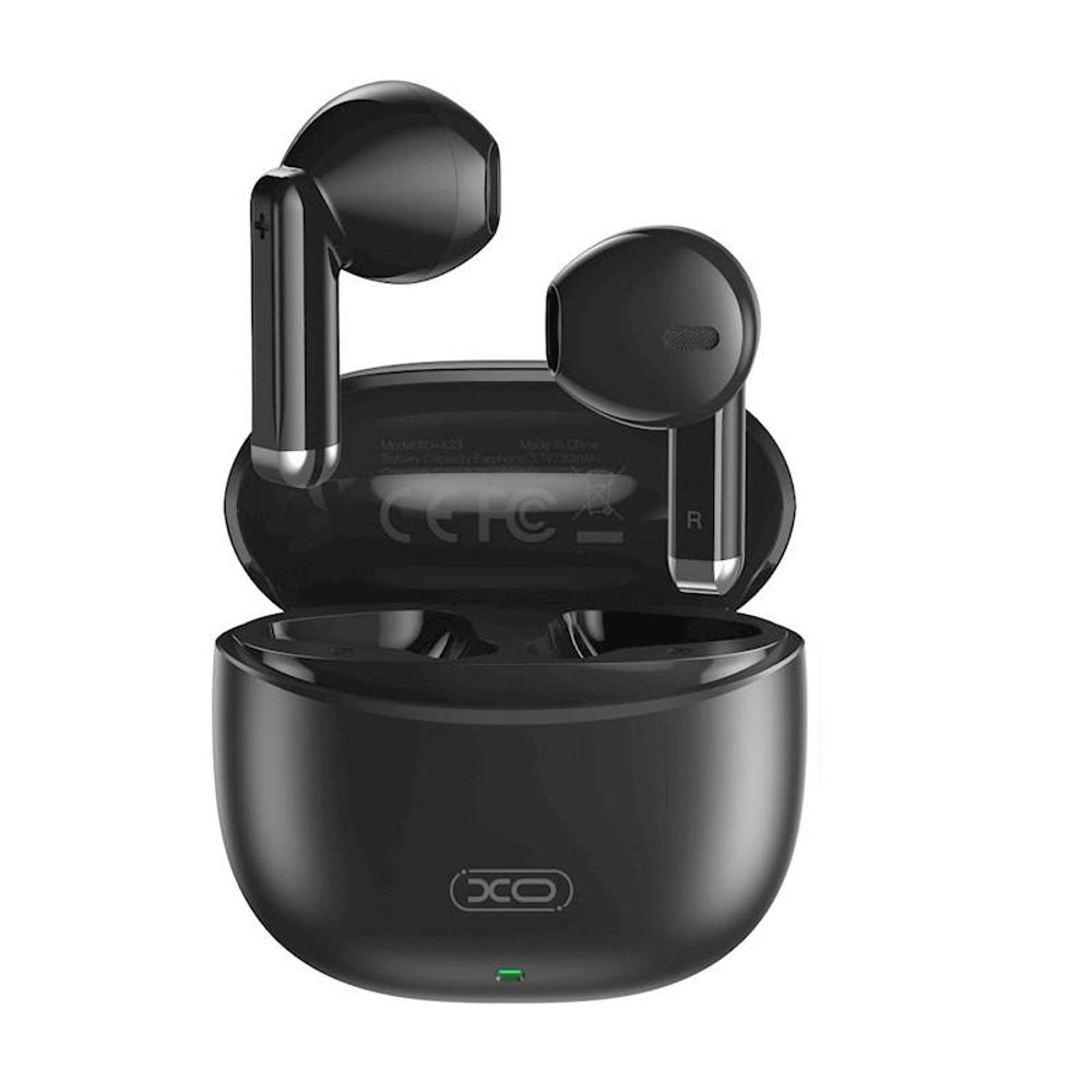 XO Bezprzewodowe słuchawki Bluetooth X33 TWS czarne douszne z Mikrofonem
