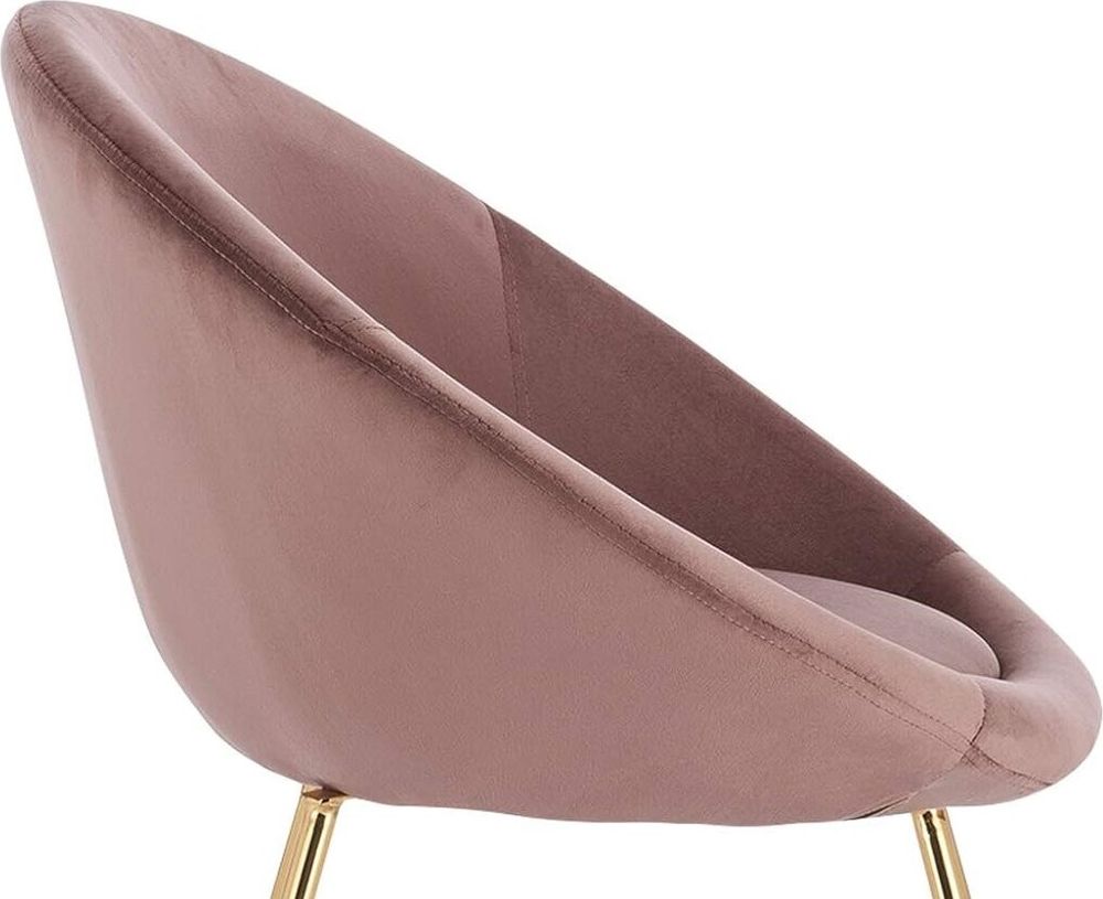 WOLTU Esszimmerstühle 2er-Set Polsterstuhl Wohnzimmerstuhl aus Samt & Goldene Gekreuzte Metallbeine, Rosa