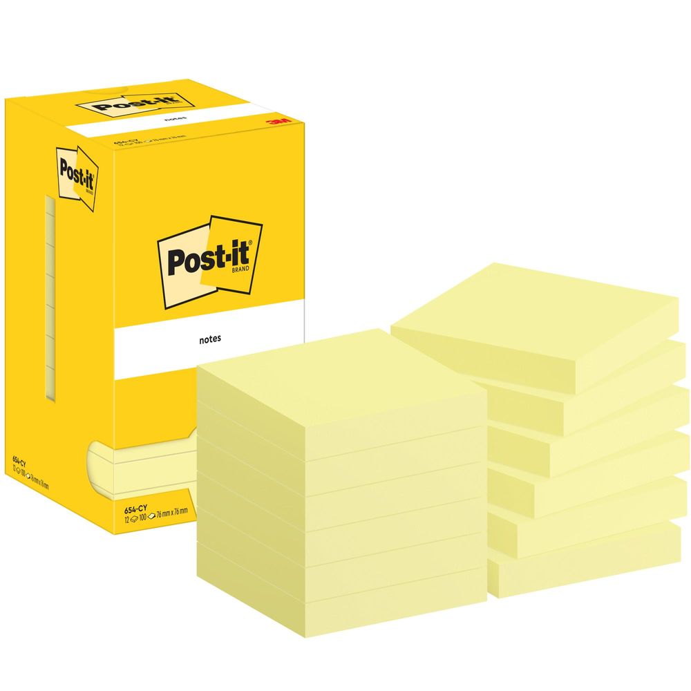 Post-it® Notes Haftnotizen selbstklebend, 12 Blöcke