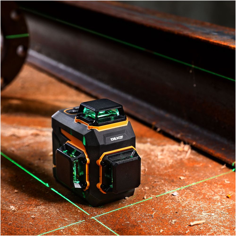 Poziomica laserowa DEKO płaszczyznowa 3D laser krzyżowy 360 zielony