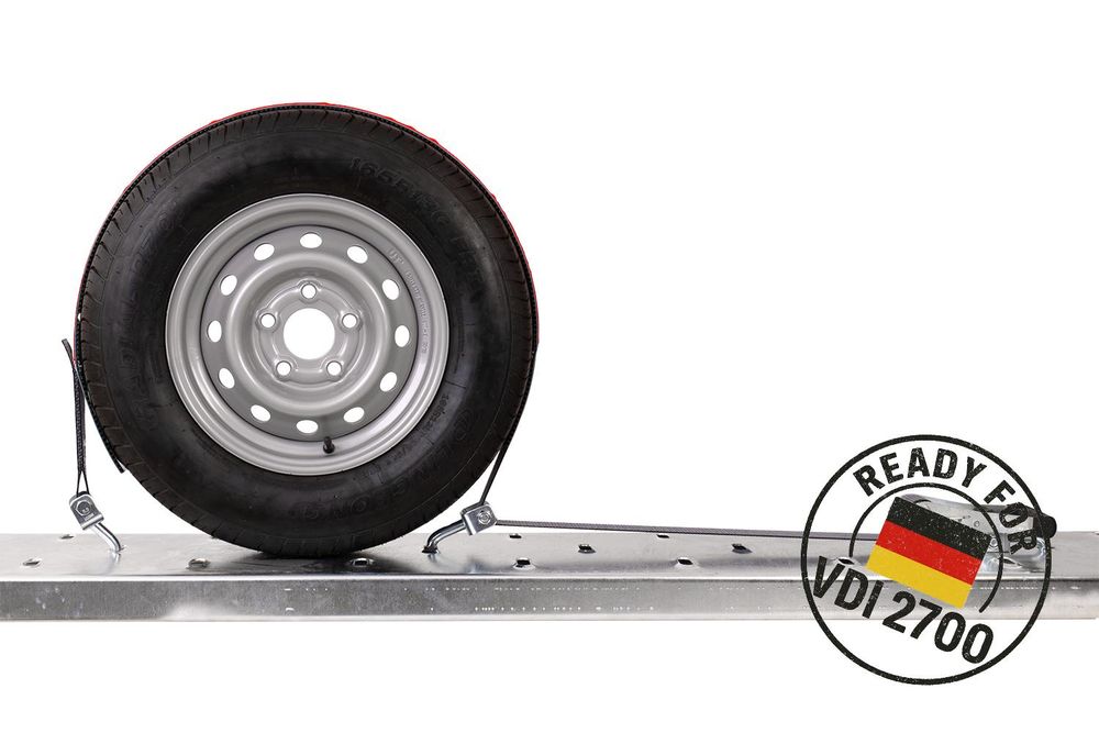 4er Set HEFFA Radsicherungsgurte 2,8m 50mm 5t VDI 2700 Autotransport Transportgurte Abschleppwagen Grip-Schutzhülle