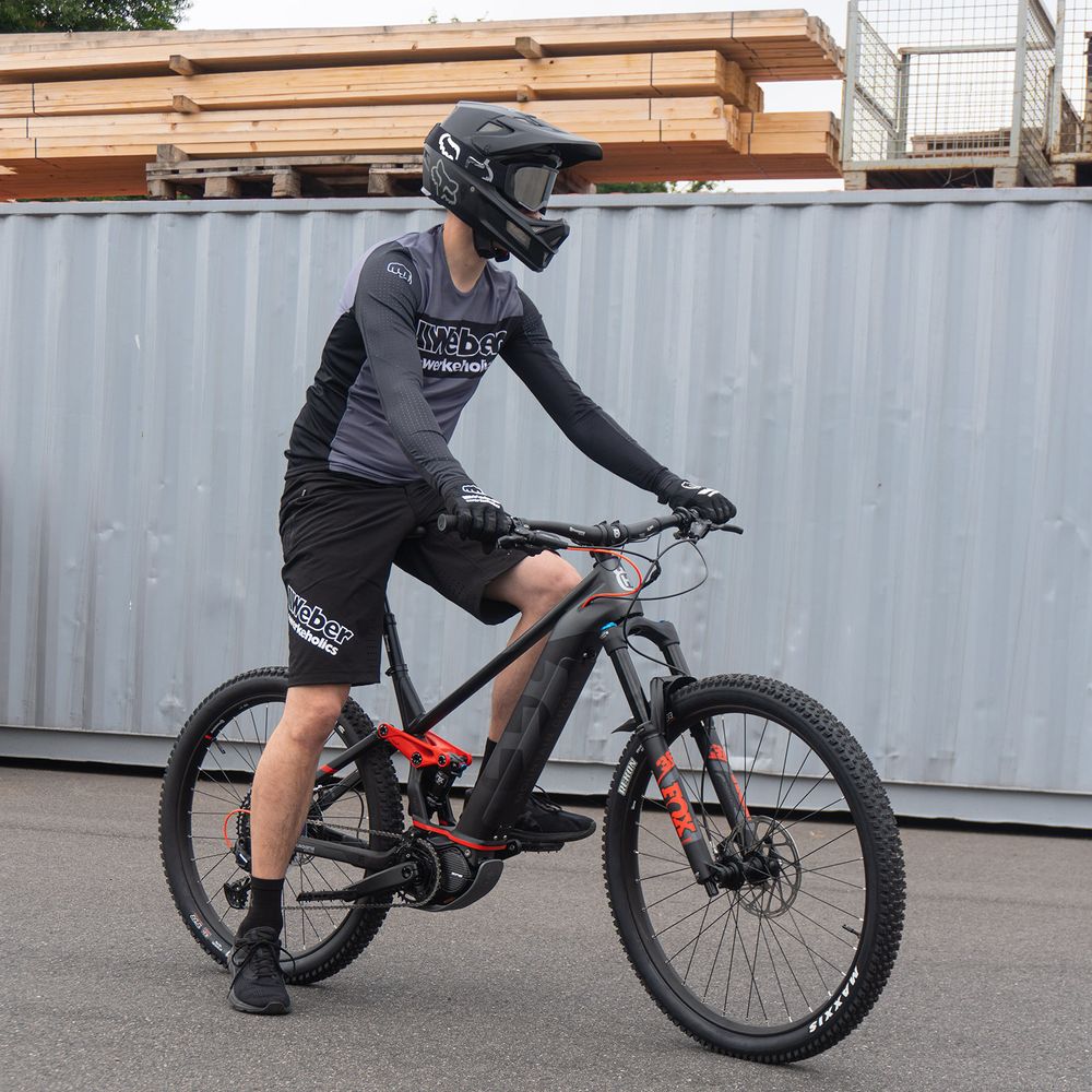 Weber #Werkeholics MTB Shorts 32 schwarz mit Taschen und Belüftungszonen mit Ratschenverschluss Stretch Fahrradhose kurz