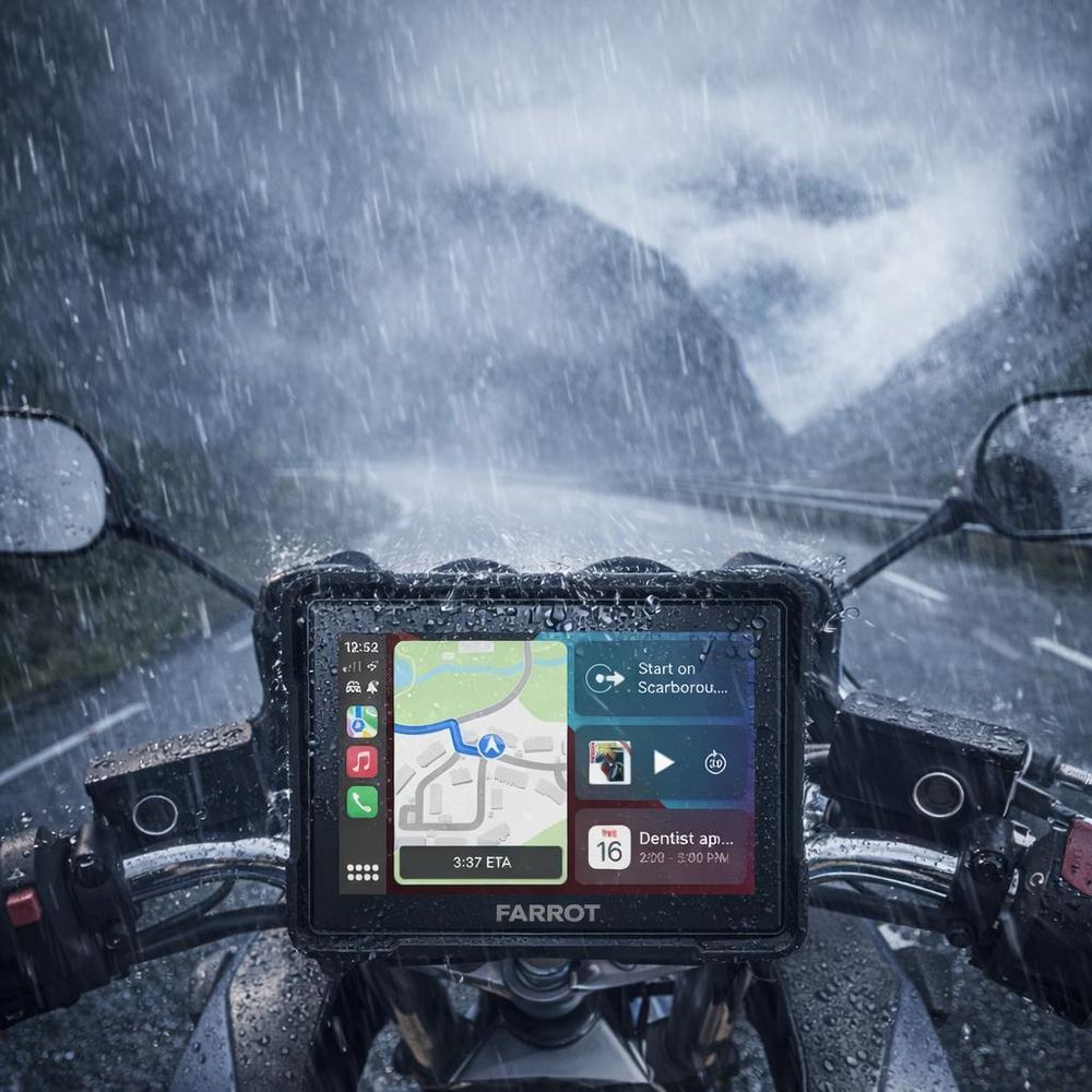 Alt: voděodolný displej motorka IPX8 odolnost déšť