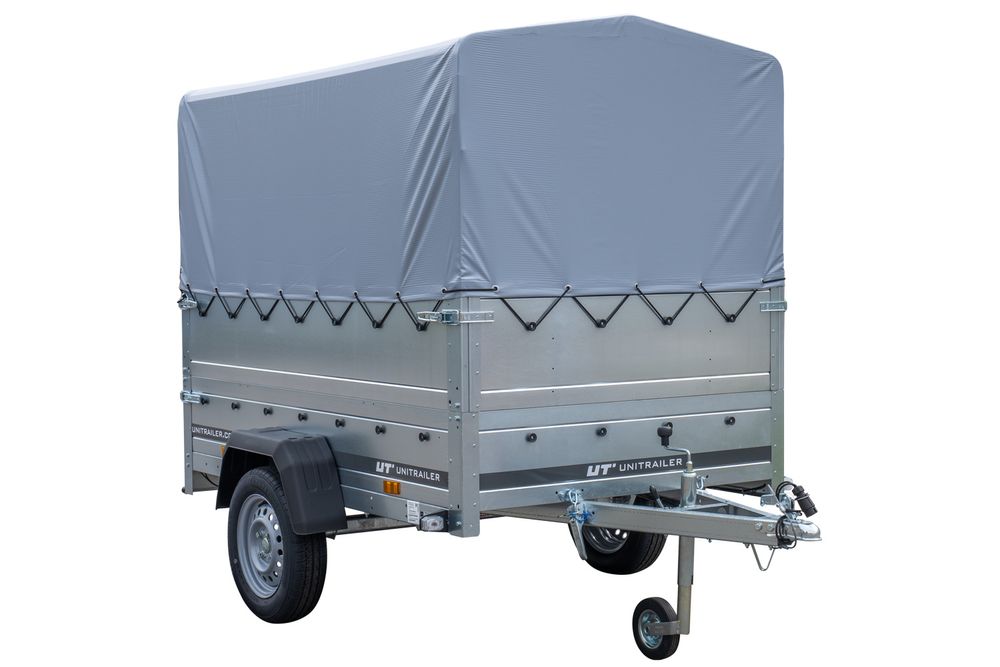Pkw Anhänger 750 kg ungebremst GARDEN TRAILER 201 KIPP mit zusätzlichen Bordwänden, Stützrad, Hochplane und Hochspriegel