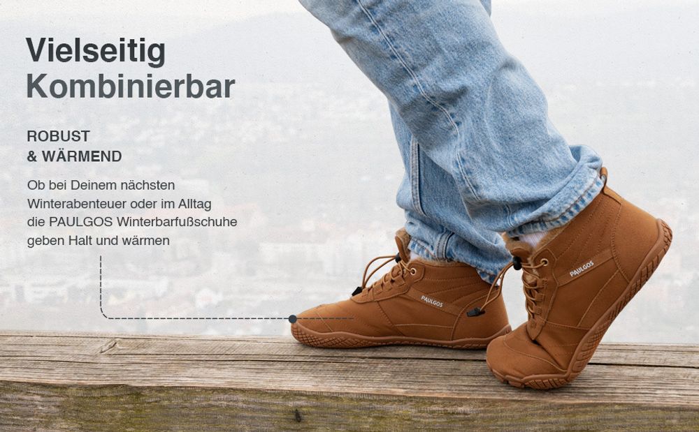 PAULGOS Winterbarfußschuhe, uni, Größe 37-47 in 3 Farben