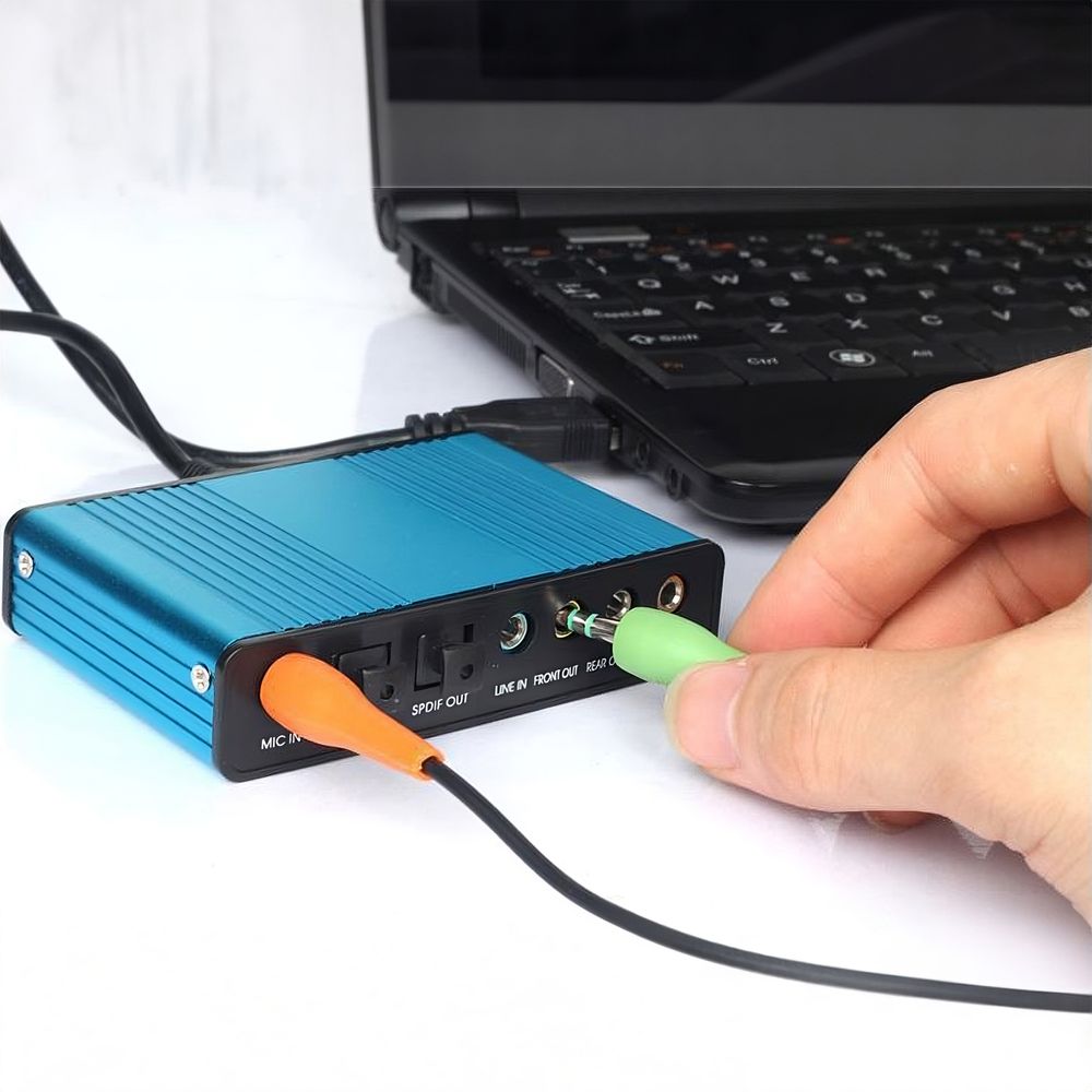 Externe USB Soundkarte 7.1 5.1 Adapter USB Soundbox mit SPDIF Didital Audio Anschluss für Kopfhörer Mikrofon Verstärker-Soundkarte für PC Blau Retoo