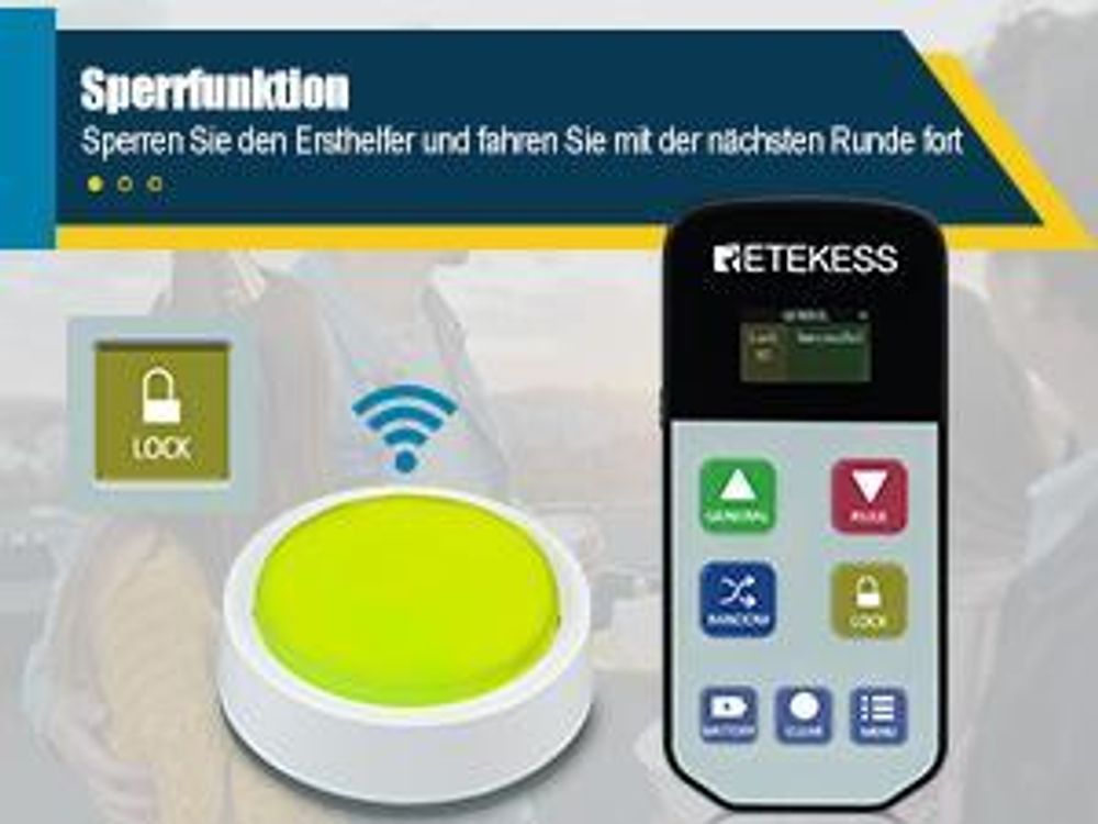 Retekess TM102 Wireless Buzzer System, Spiel Summer, Countdown Rush und Zufallsmodus, Warnung bei Niedrigem Batteriestand, für Wettbewerbe, Quiztests