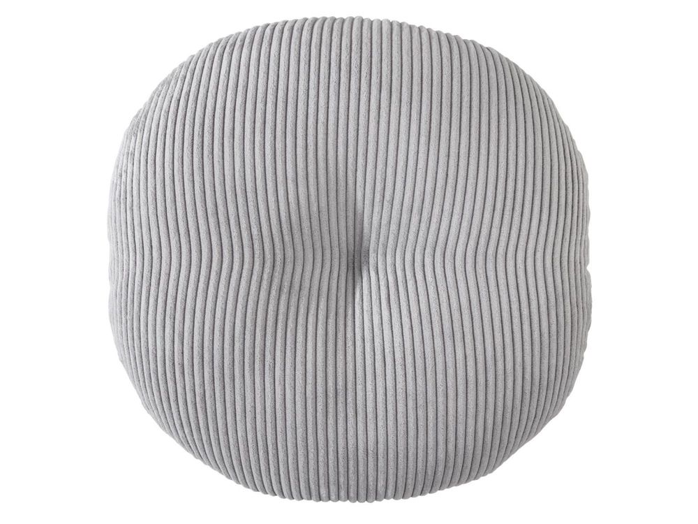 Rundes Bodenkissen aus Kord | grau | Ø 105 cm | Höhe: 25 cm | XDREAM | Pouf | Sitzkissen | Yogakissen