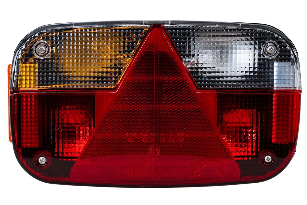 ASPÖCK Multipoint III Rückleuchte links 8 Funktionen 12 V 244 x 138 x 60 mm IP64 Bajonett 8-Pin E4 ADR Zone 2 für Anhänger und Bus