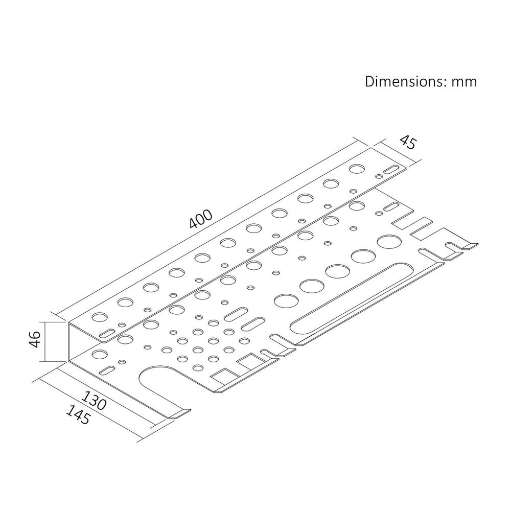 Maclean Wandorganizer / Werkzeugregal, schwarz Maße 40 x 14,5 x 4,6 cm max. 30 kg MC-141