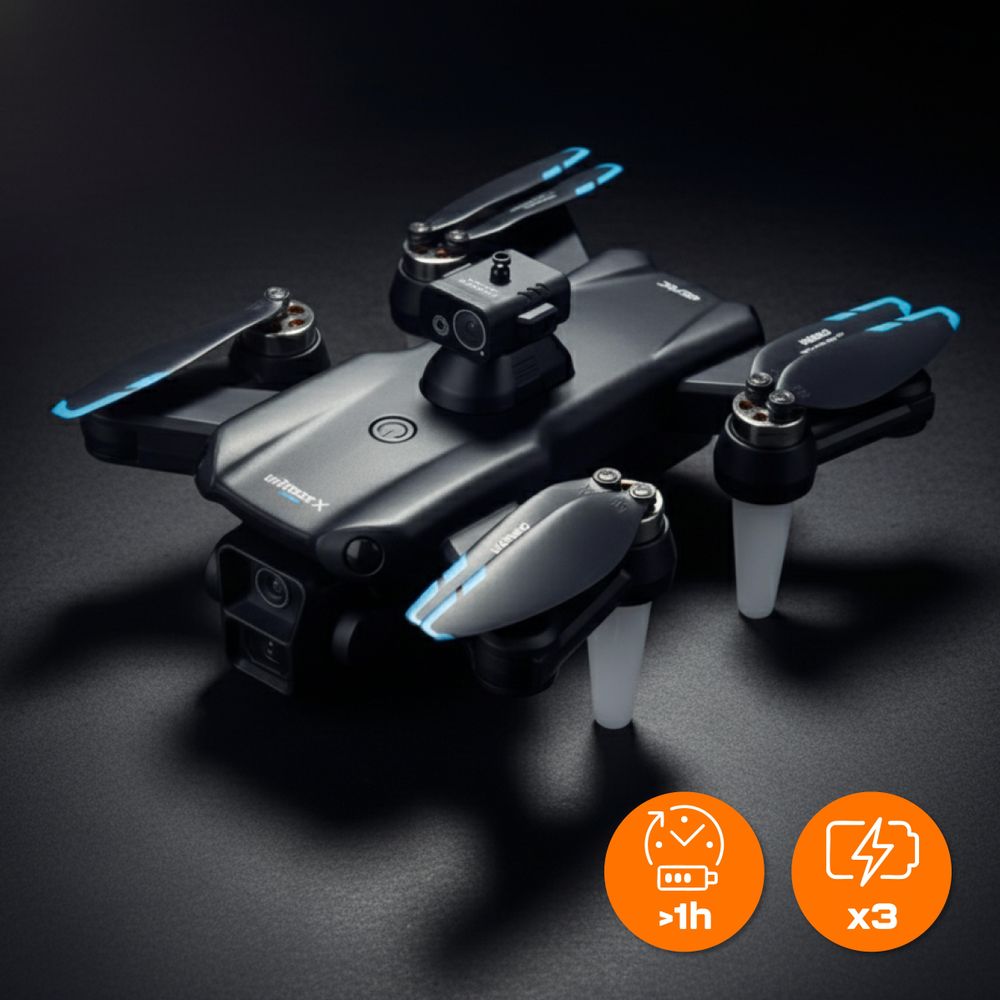 Drohne mit 4K Kamera & Hindernisradar, Bürstenlose Motoren, 75 Min. Flugzeit (3 Akkus), 2km Reichweite, Faltbarer Quadcopter für Anfänger, EVI TECH