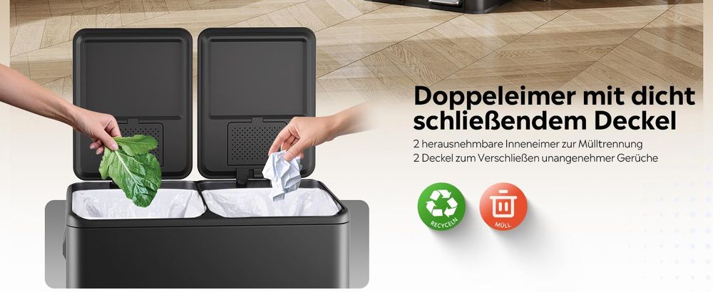 Dichte Deckel & 2×30 L Inneneimer