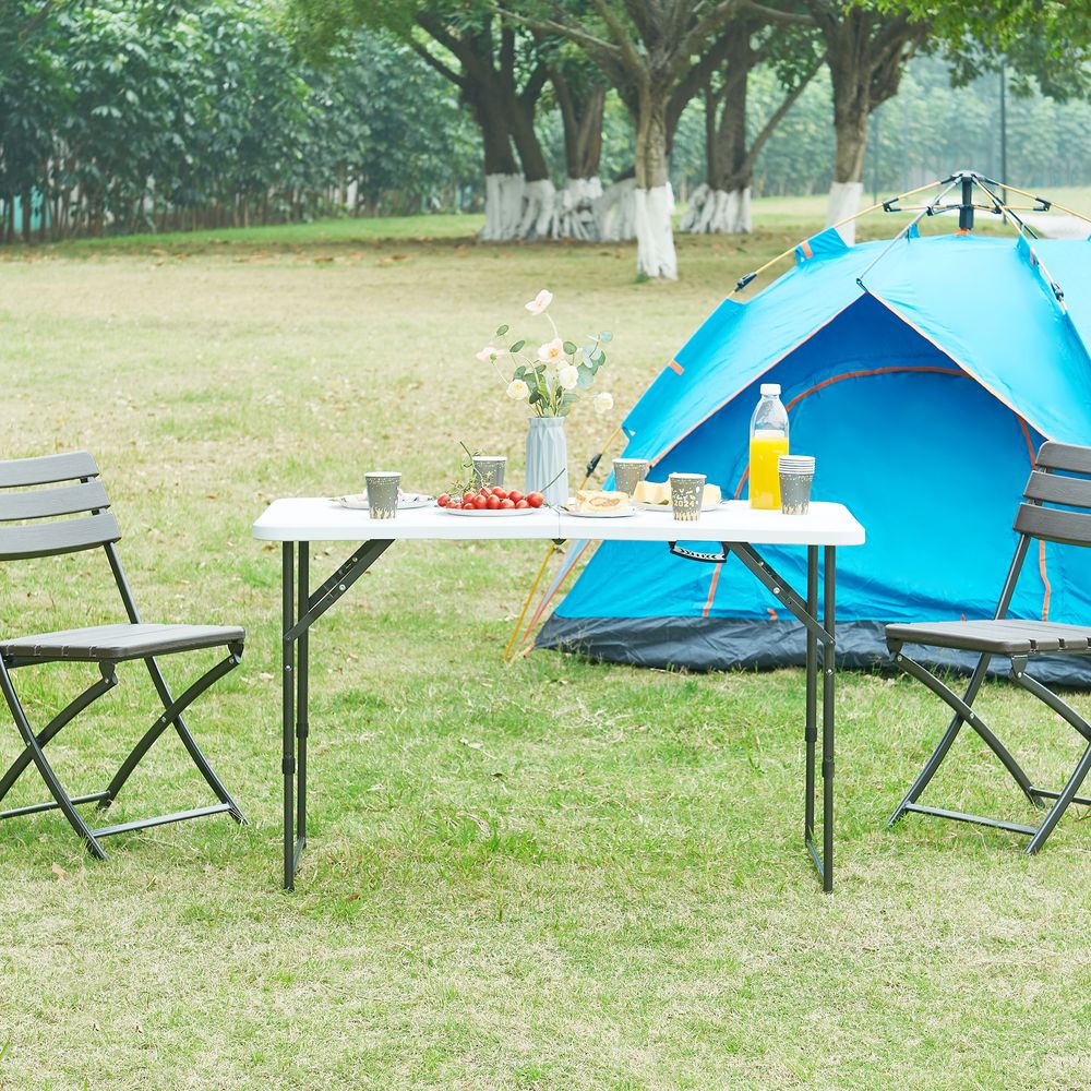 Campingtisch Mit 4 Klappstühlen Höhenverstellbar Aluminium 120 X 60 Cm - Top-trade: Better.shopping