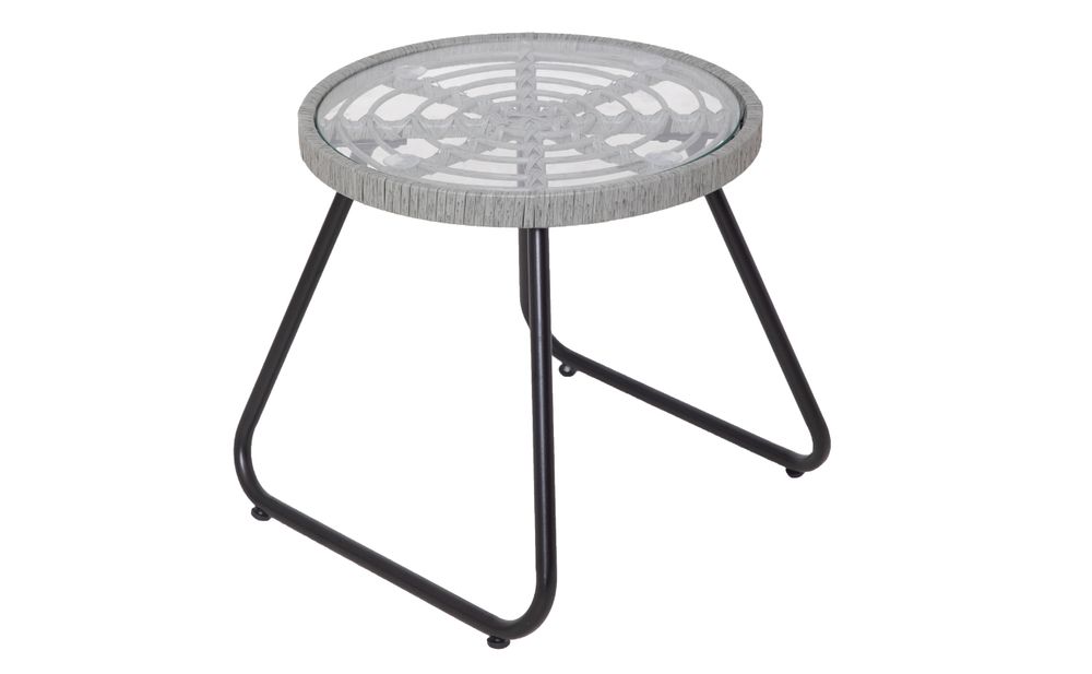 SVITA AMALFI Rattan Sitzgruppe Outdoor Gartenlounge 2 Personen Balkonset Hellgrau