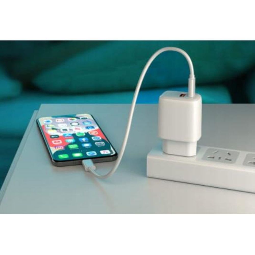 Ładowarka - zasilacz USB-C - 20 W - szybkie ładowanie - biały - do iPhone Samsung