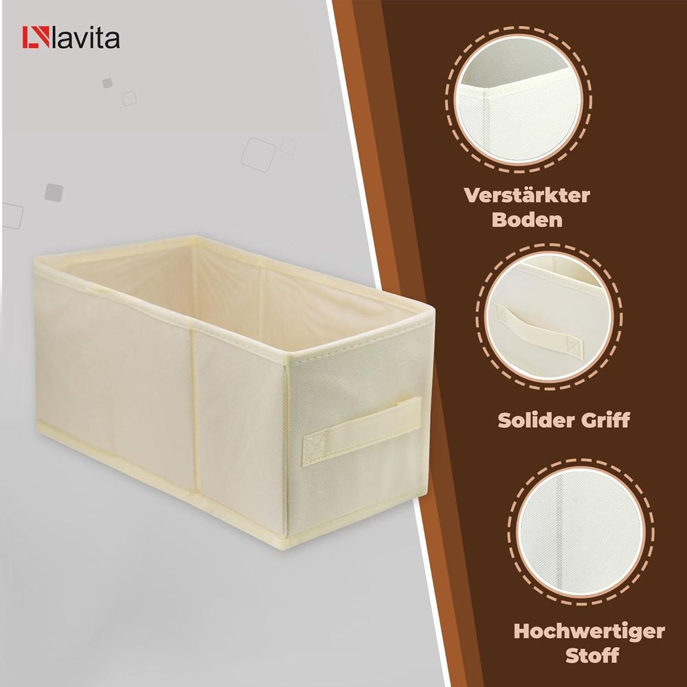 Aufbewahrungsbox LAVITA Elfenbein / Beige 15 x 31 x 15 cm 1 Stück faltbar