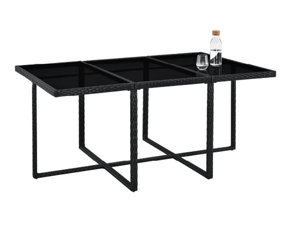 Juskys Polyrattan Sitzgruppe Baracoa XL 11-teilig wetterfest & stapelbar – Gartenmöbel Set mit 6 Stühle, 4 Hocker & Tisch für Garten & Terrasse