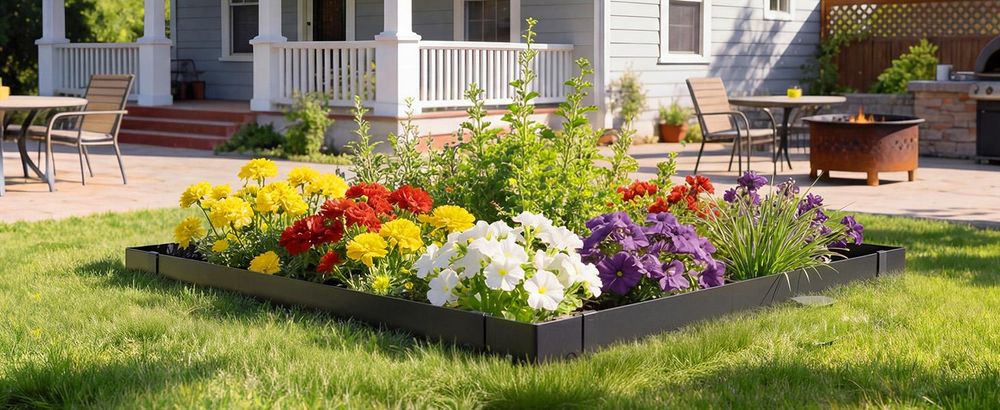 VEVOR Rasenkante, 10er-Pack, 1016x114,3 mm, Beeteinfassung mit 11 Befestigungsclips, Beetbegrenzung aus Verzinktem Stahl, Rasenbleche, Mähkante, Metall Palisade für Blumenbeete & Gartenwege, Schwarz