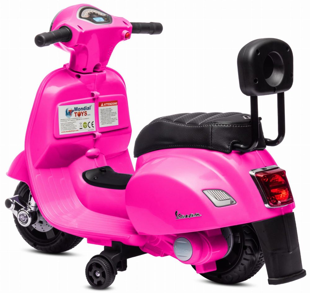 Rückansicht Vespa Mini, Bedienelemente und Sitz sichtbar