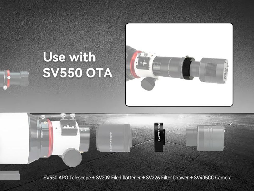 Svbony SV226 Teleskopická zásuvka na filtr M42-M48, Obsahuje dva 2" držáky filtrů Kompatibilní s 1,25" a 2" filtry