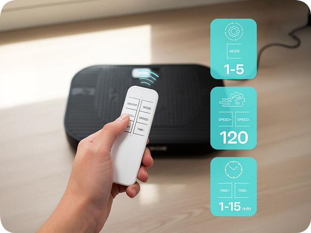 Kompakte Vibrationsplatte Meteor für Ganzkörpertraining – Anti-Rutsch, 160 kg Max. Last, ideal für Muskelstärkung & Fettabbau