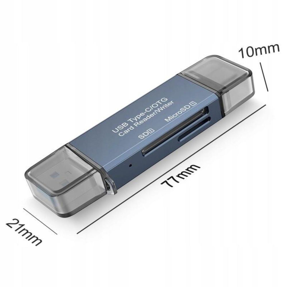 SD-Speicherkartenleser - USB 3.0 USB-C - Adapter - 4-in-1 - SD + MICRO SD TF 5 Gb/s bis zu 2 TB
