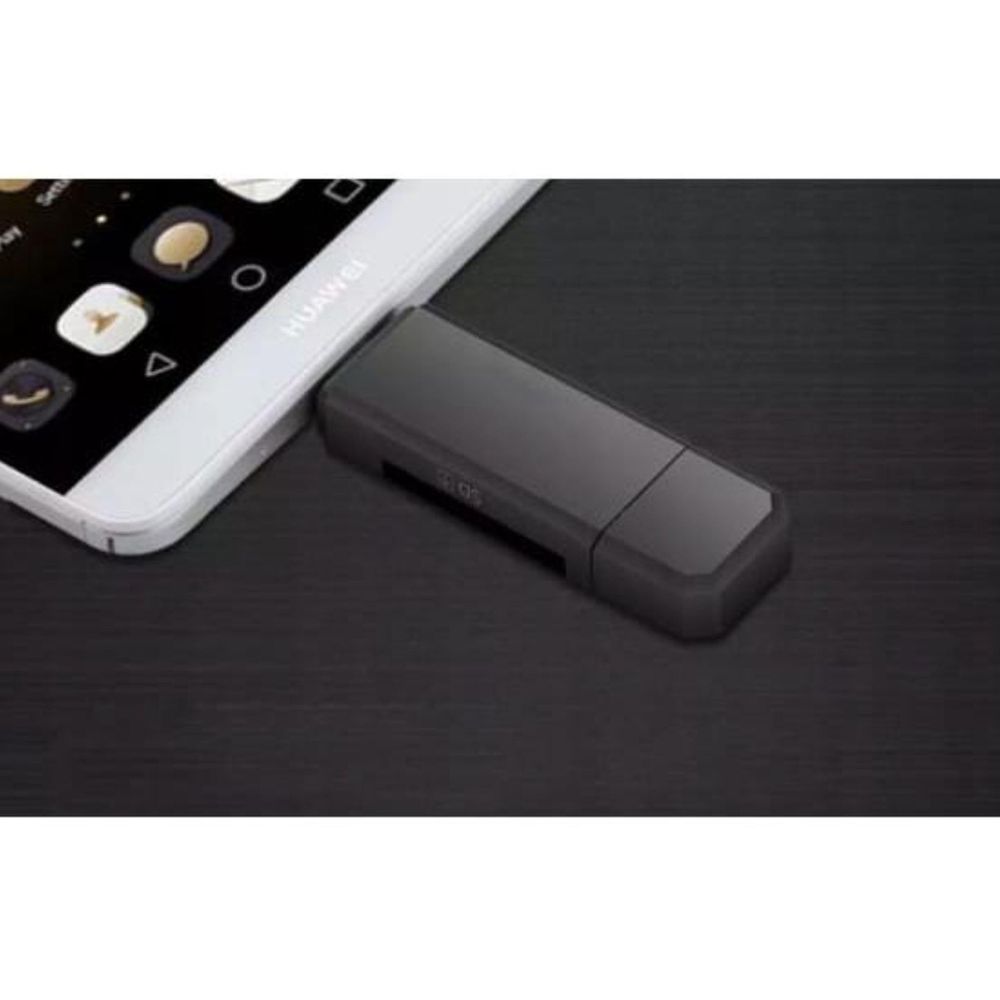 Čtečka karet SD - 5 v 1 - USB 3.0 - USB-C - Micro USB - OTG - SD a microSD TF - Plug and Play - černá