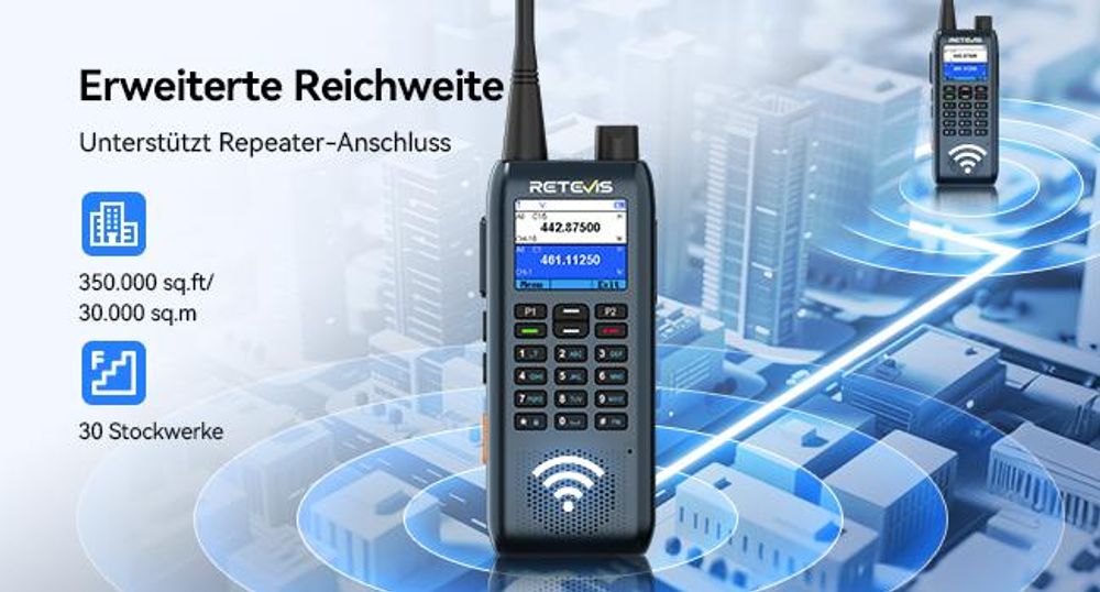 Retevis MateTalk C63 Funkgerät mit Headset, Jobticket-System-Vibrationsalarm/SMS-Funktion, 1,77-Zoll-LCD, 2200 mAh, 3 Anrufmodi, für Einkaufszentren