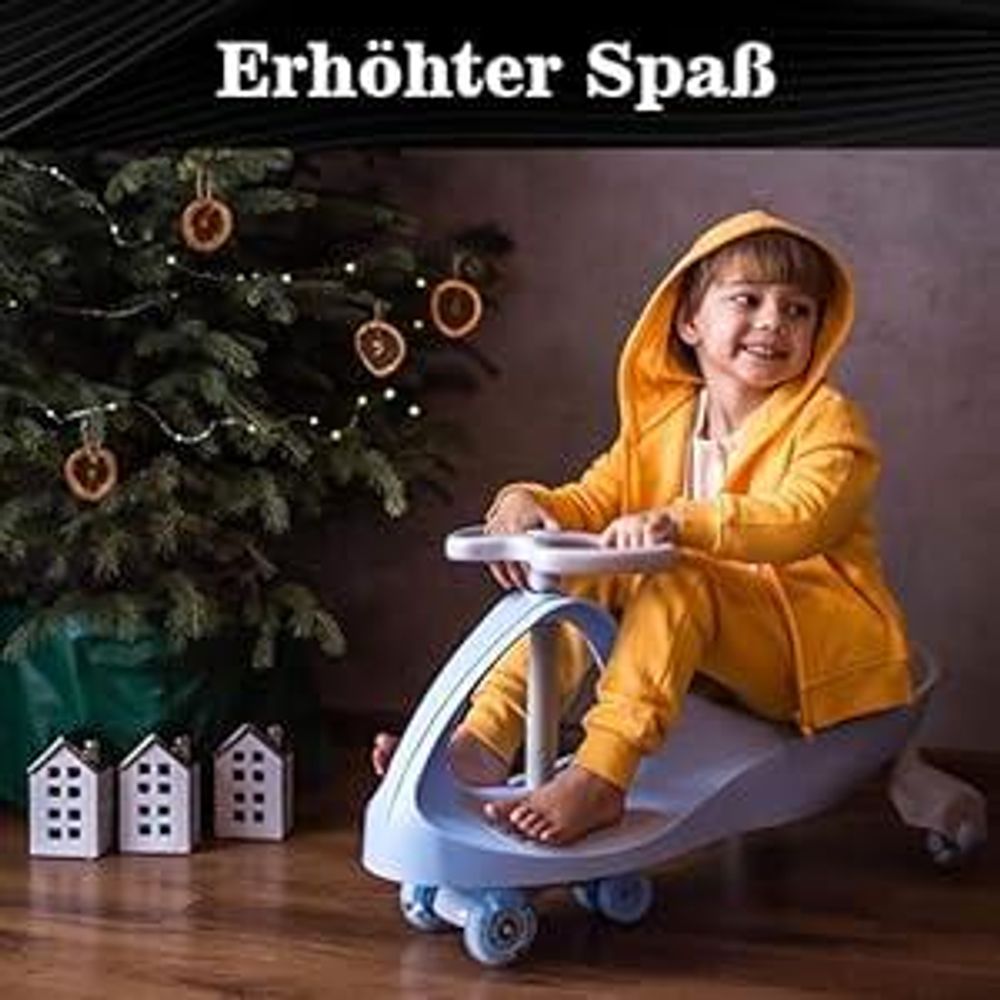 TwistCar Pastellblau – Kinderfahrzeug mit leuchtenden Rädern, Indoor & Outdoor