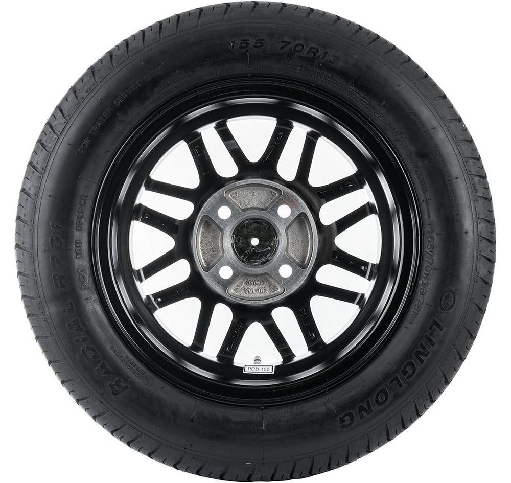 UNITRAILER Anhängerrad 155/70 R13 mit Alufelge für leichte PKW-Anhänger